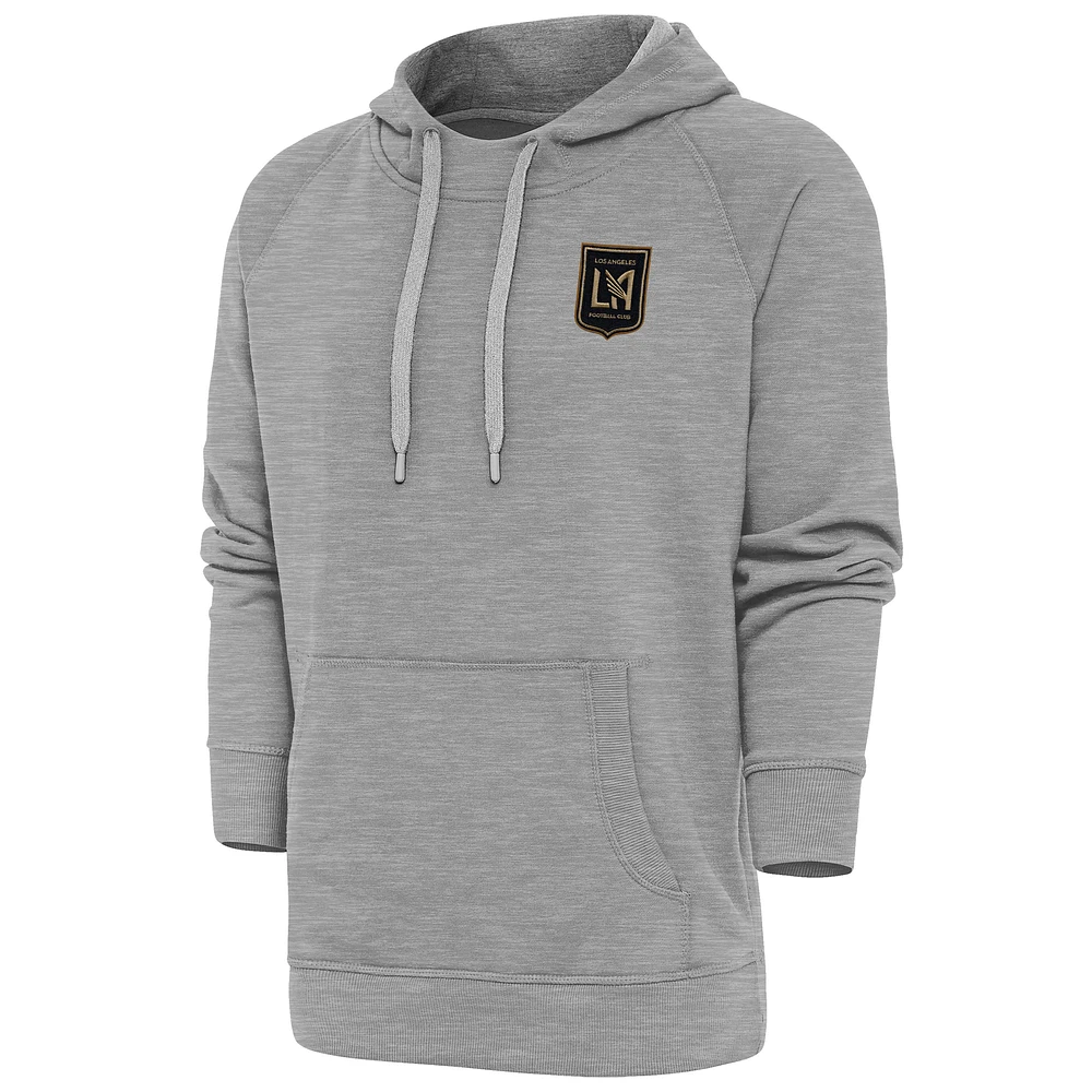 Men's Antigua Heather Gray LAFC Logo Victory Pullover Hoodie