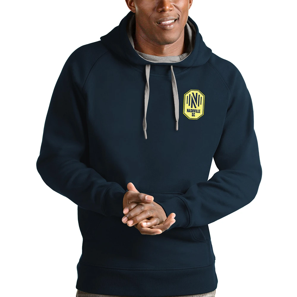 Men's Antigua Navy Nashville SC Logo Victory Pullover Hoodie