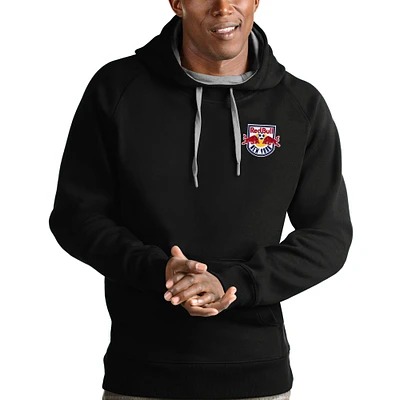 Men's Antigua Black New York Red Bulls Logo Victory Pullover Hoodie