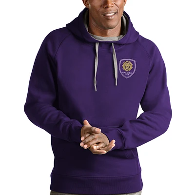 Men's Antigua Purple Orlando City SC Logo Victory Pullover Hoodie