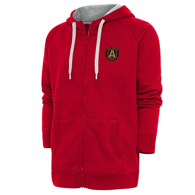Men's Antigua Red Atlanta United FC Logo Victory Full-Zip Hoodie