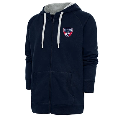 Men's Antigua Navy FC Dallas Logo Victory Full-Zip Hoodie