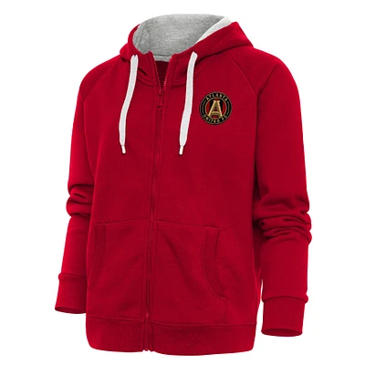 Women's Antigua Red Atlanta United FC Logo Victory Full-Zip Hoodie