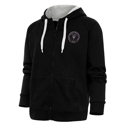 Women's Antigua Inter Miami CF Logo Victory Full-Zip Hoodie