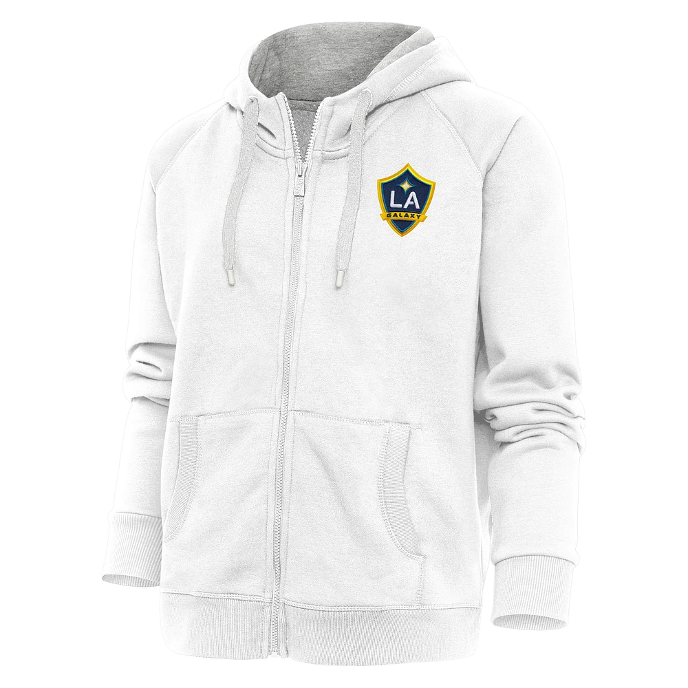 Women's Antigua LA Galaxy Logo Victory Full-Zip Hoodie