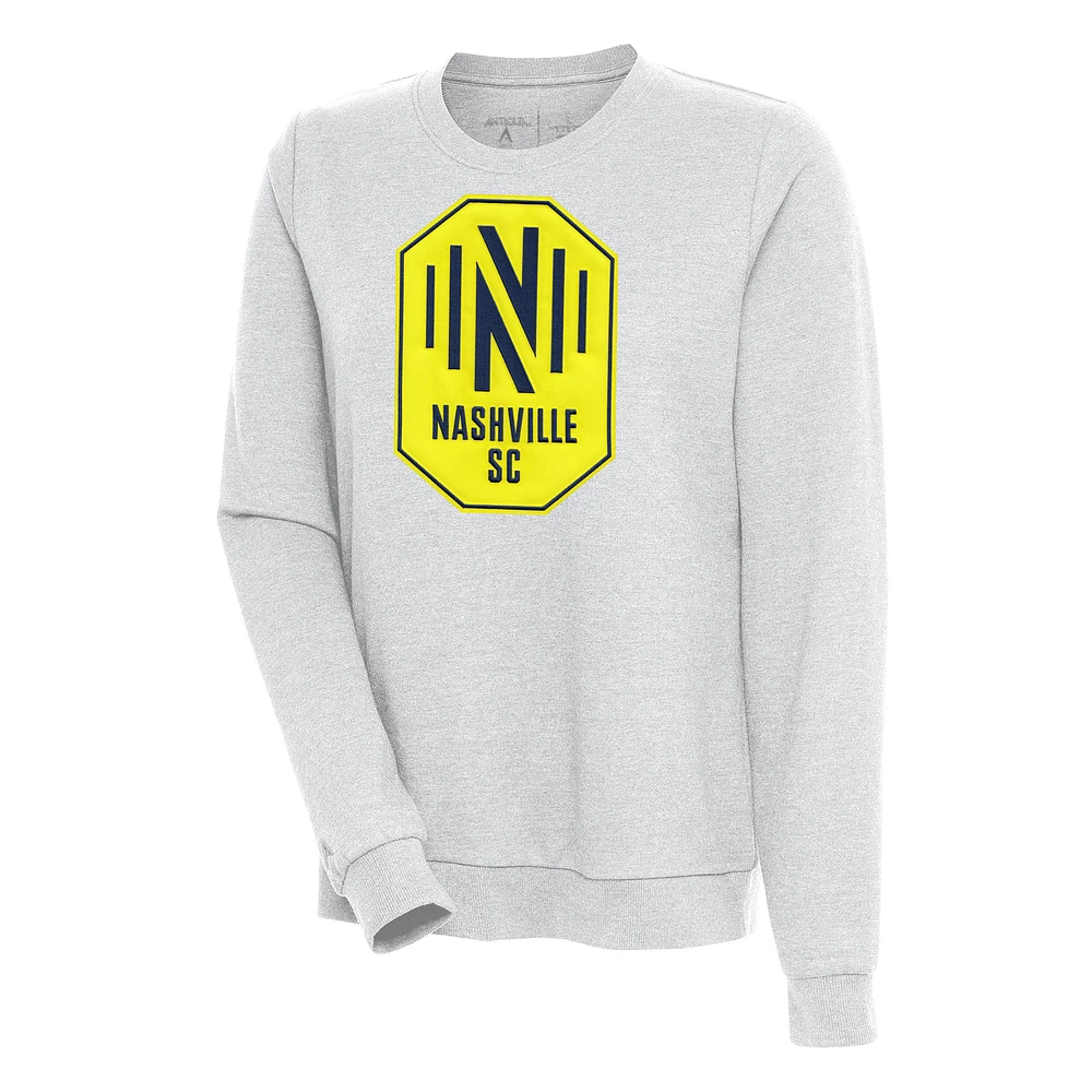 Women's Antigua Heather Gray Nashville SC Action Pullover Sweatshirt