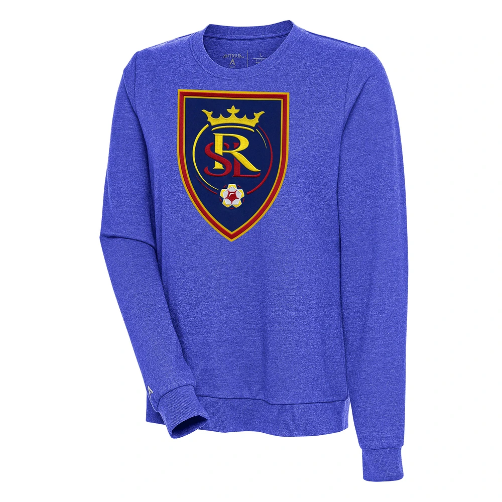 Women's Antigua Heather Royal Real Salt Lake Action Pullover Sweatshirt