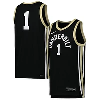 Men's Nike #1 Black Vanderbilt Commodores Replica Basketball Jersey