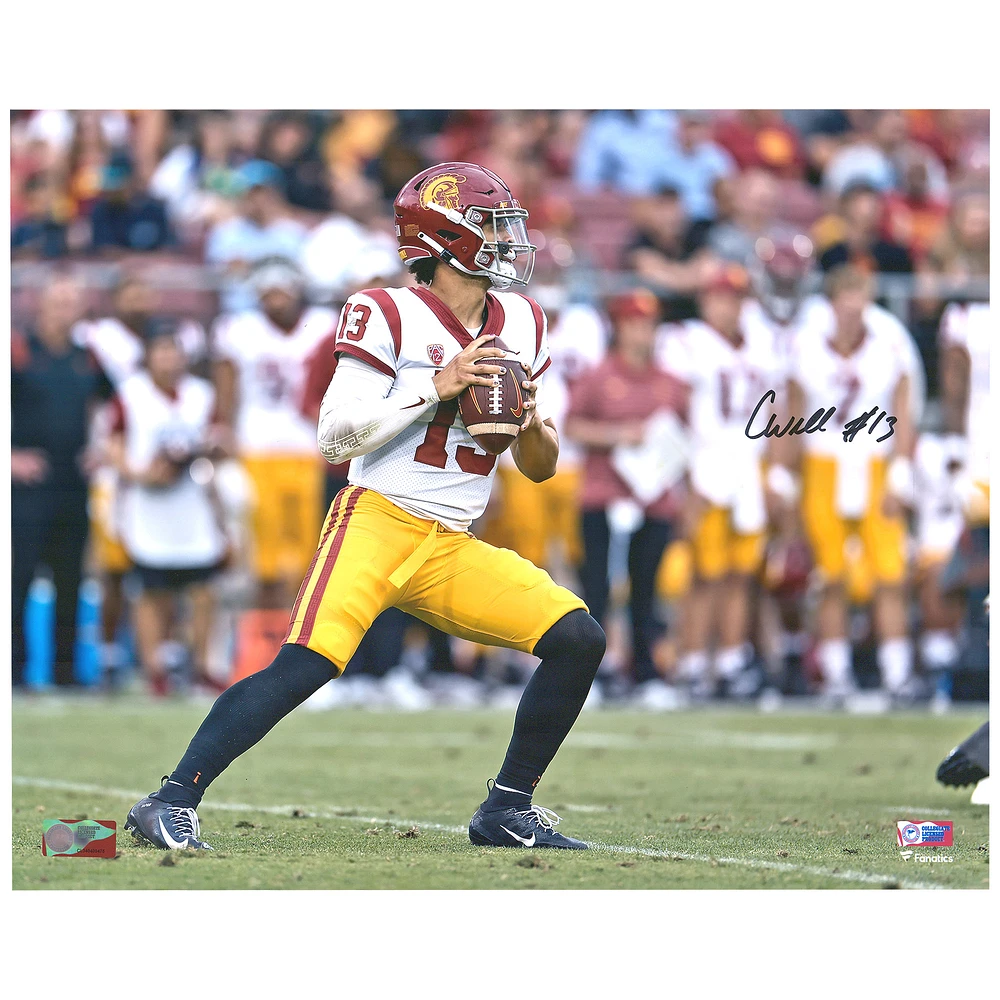 Caleb Williams USC Trojans Autographed 16" x 20" Throwing Photograph