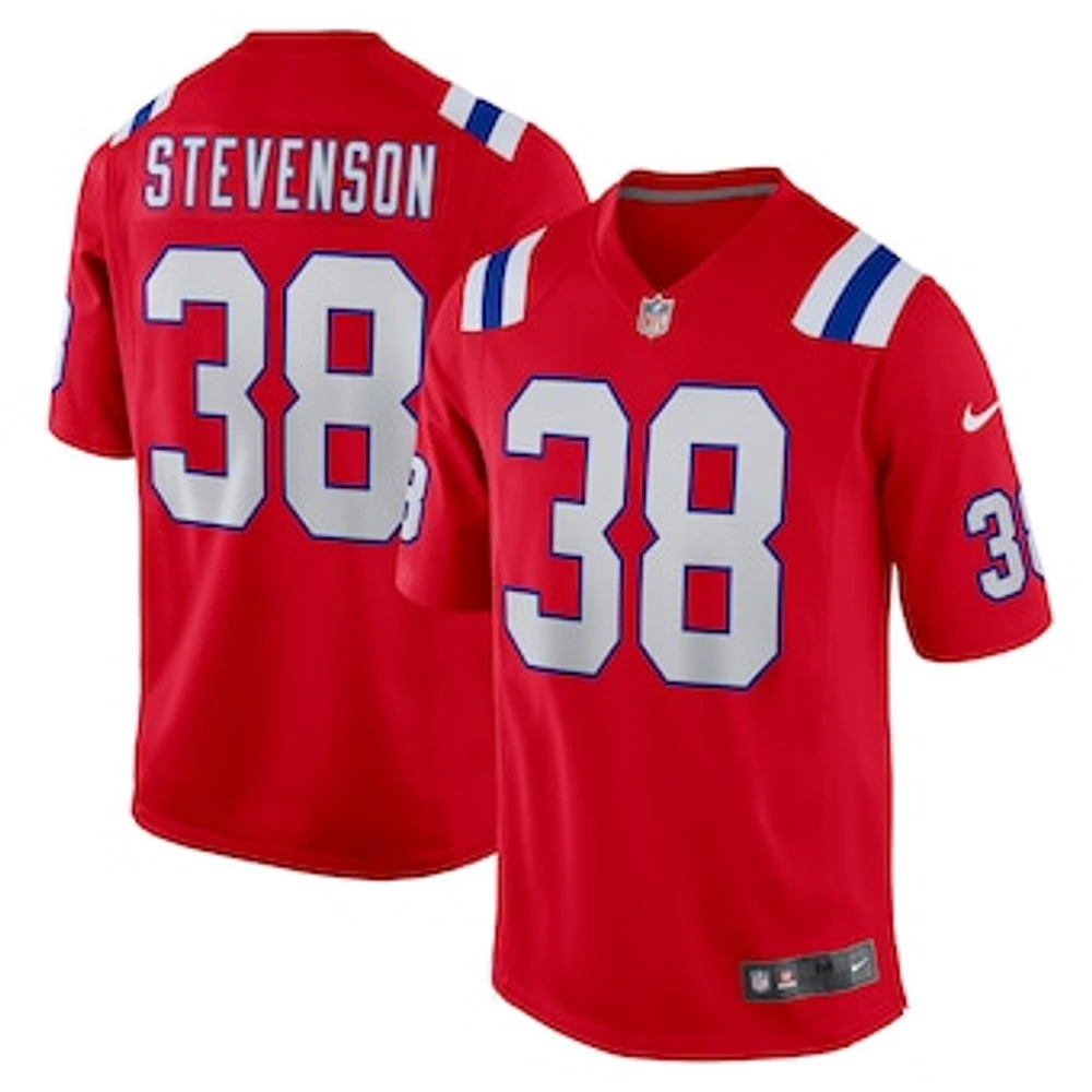 Men's Nike Rhamondre Stevenson Red New England Patriots Alternate Game Jersey