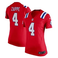 Women's Nike Bailey Zappe Red New England Patriots  Team Game Jersey