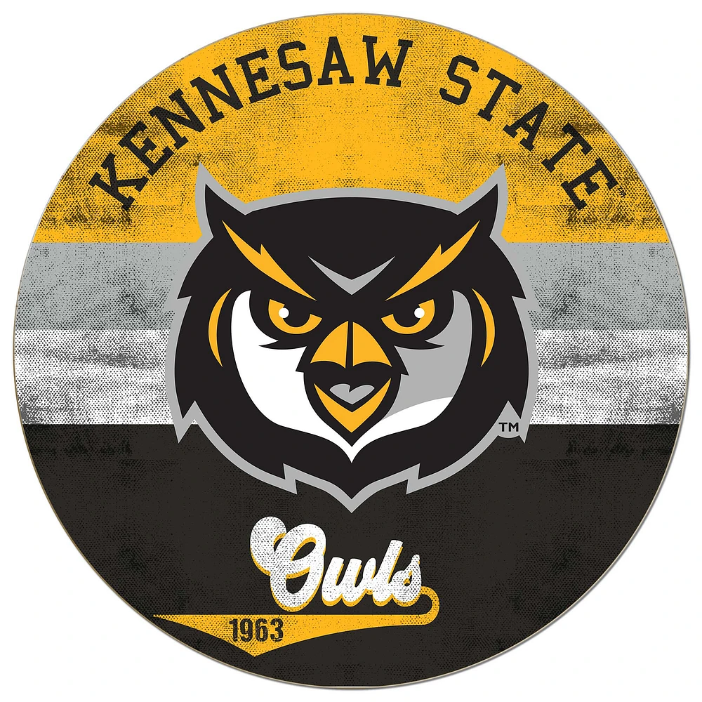 Kennesaw State Owls 20'' x 20'' Retro Logo Circle Sign