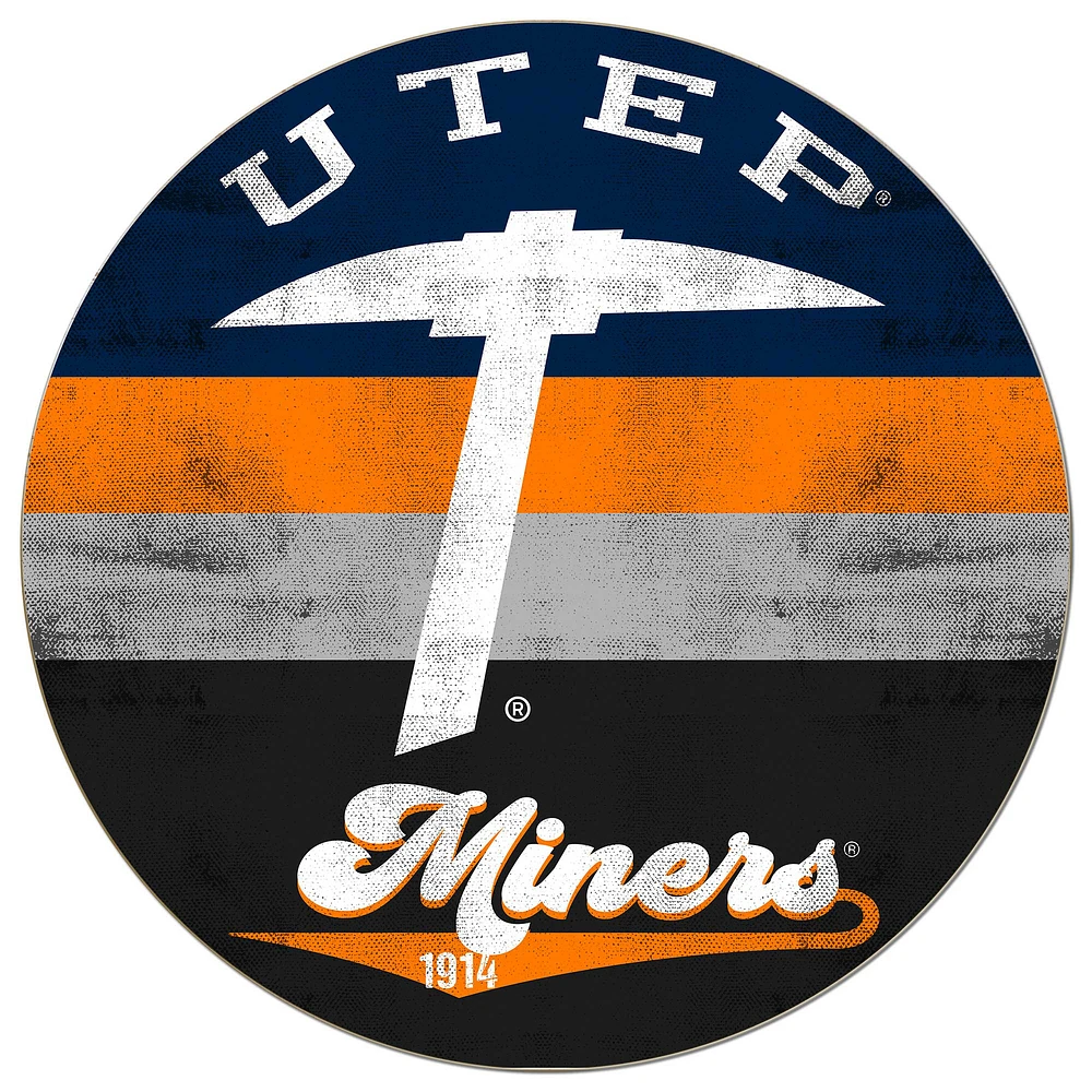 UTEP Miners 20'' x 20'' Retro Logo Circle Sign