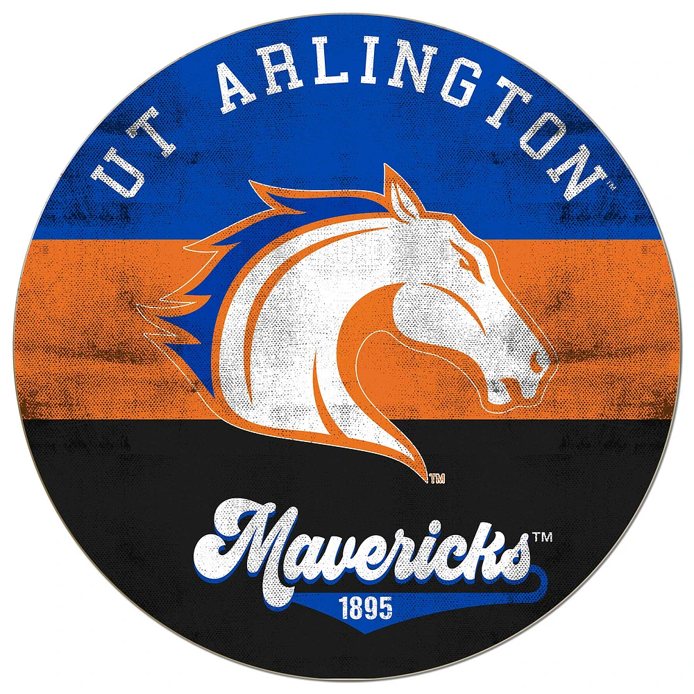UT Arlington Mavericks 20'' x 20'' Retro Logo Circle Sign