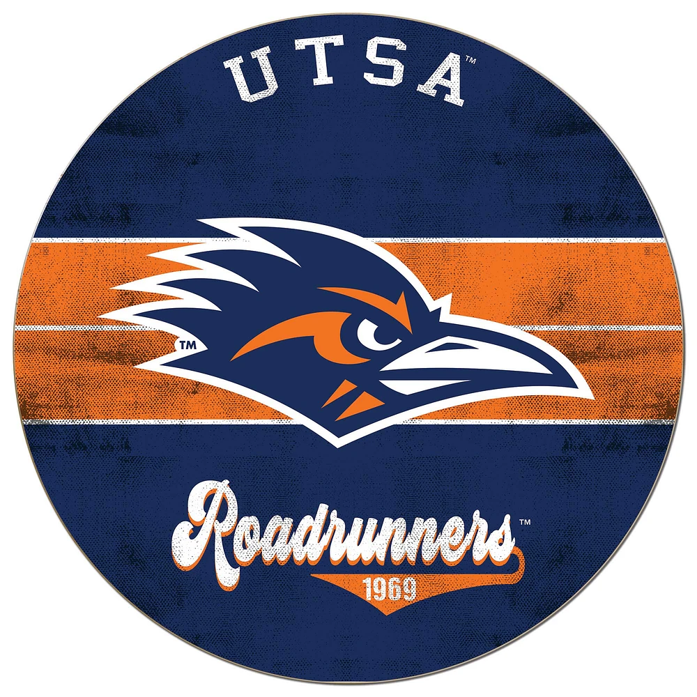 UTSA Roadrunners 20'' x 20'' Retro Logo Circle Sign