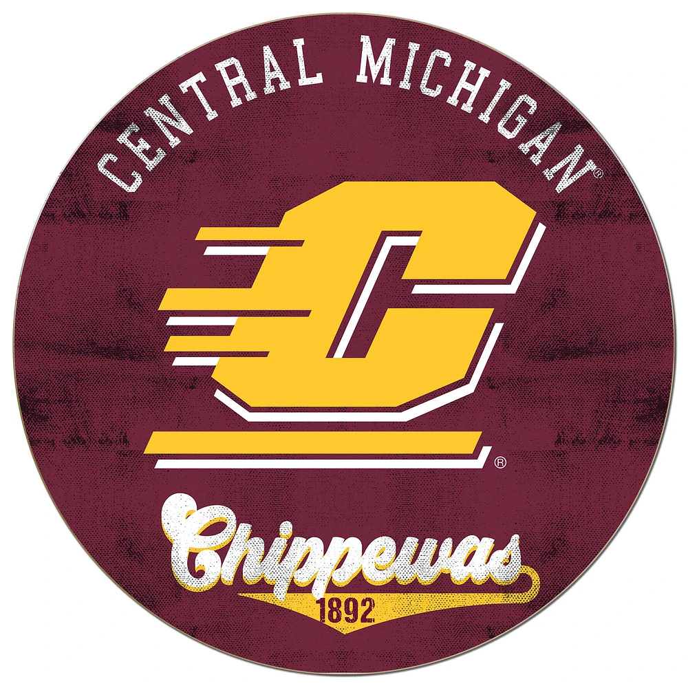 Central Michigan Chippewas 20'' x 20'' Retro Logo Circle Sign