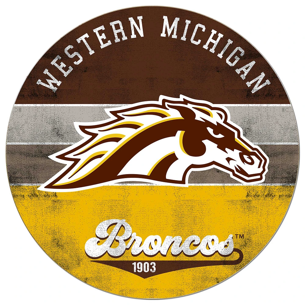 Western Michigan Broncos 20'' x 20'' Retro Logo Circle Sign