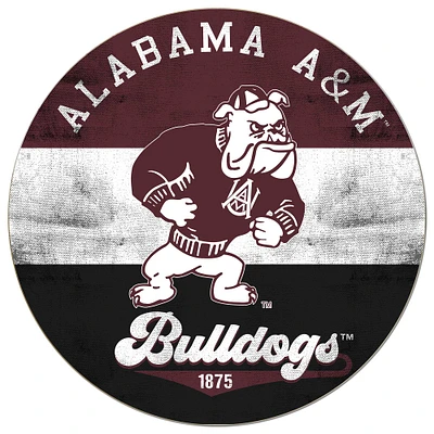 Alabama A&M Bulldogs 20'' x 20'' Retro Logo Circle Sign