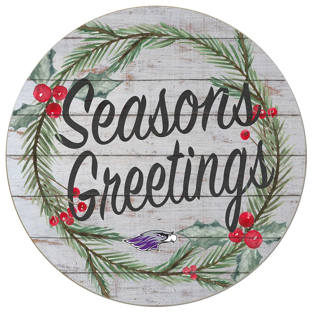 Wisconsin-Whitewater Warhawks 20'' x 20'' Season's Greetings Circle