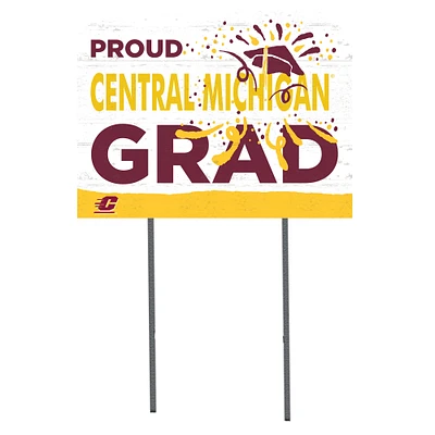 Central Michigan Chippewas 18'' x 24'' Proud Grad Yard Sign