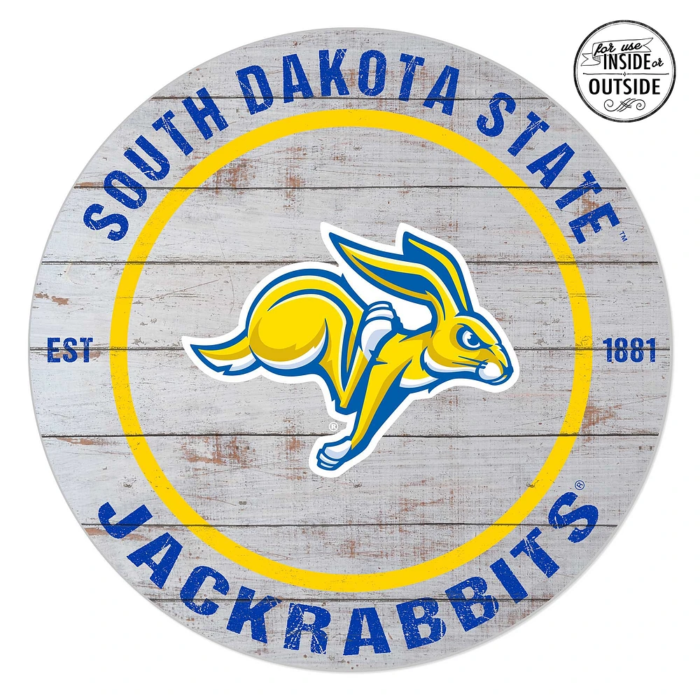 South Dakota State Jackrabbits 20'' x 20'' Indoor/Outdoor Weathered Circle Sign