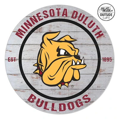 Minnesota Duluth Bulldogs 20'' x 20'' Indoor/Outdoor Weathered Circle Sign