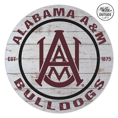 Alabama A&M Bulldogs 20'' x 20'' Indoor/Outdoor Weathered Circle Sign