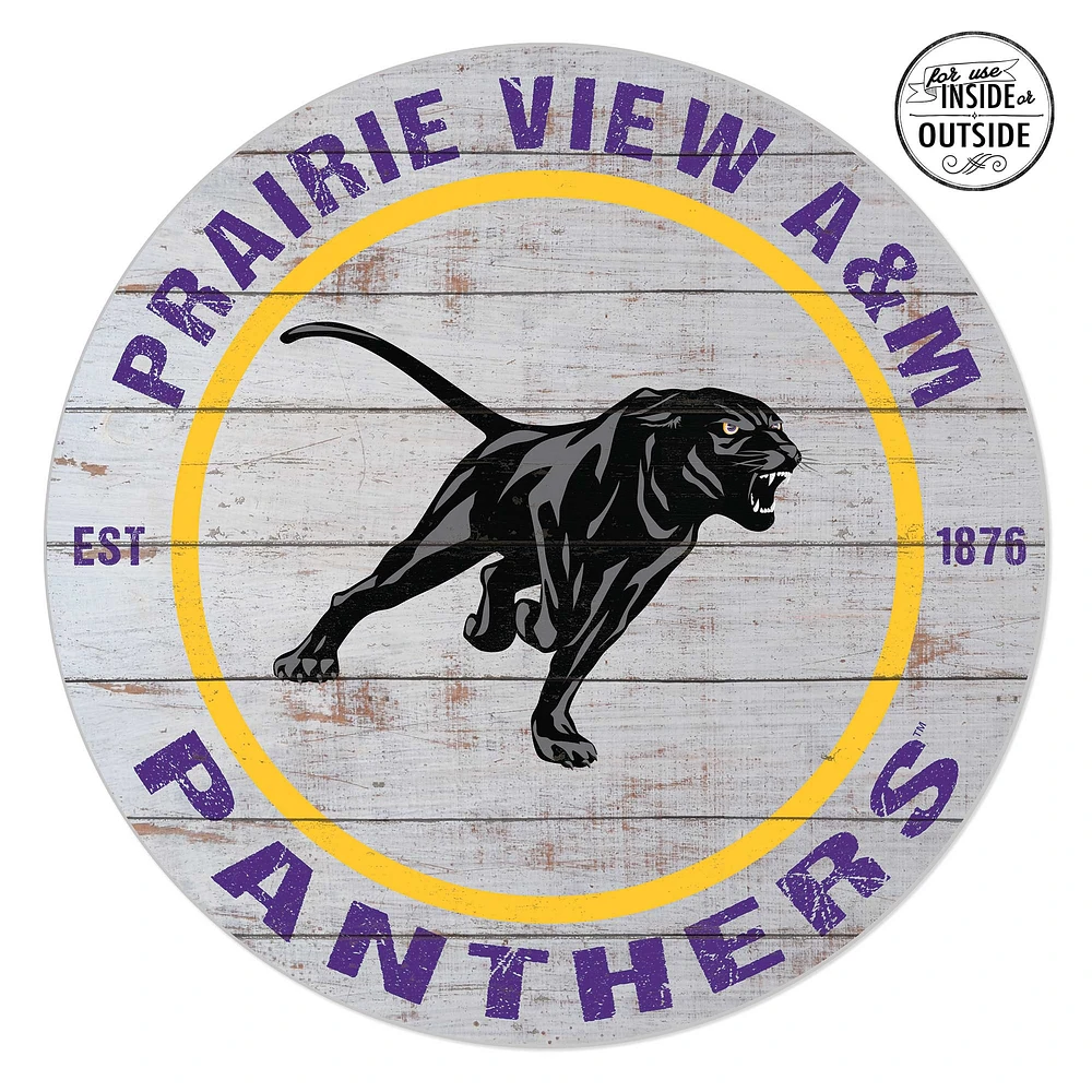 Prairie View A&M Panthers 20'' x 20'' Indoor/Outdoor Weathered Circle Sign
