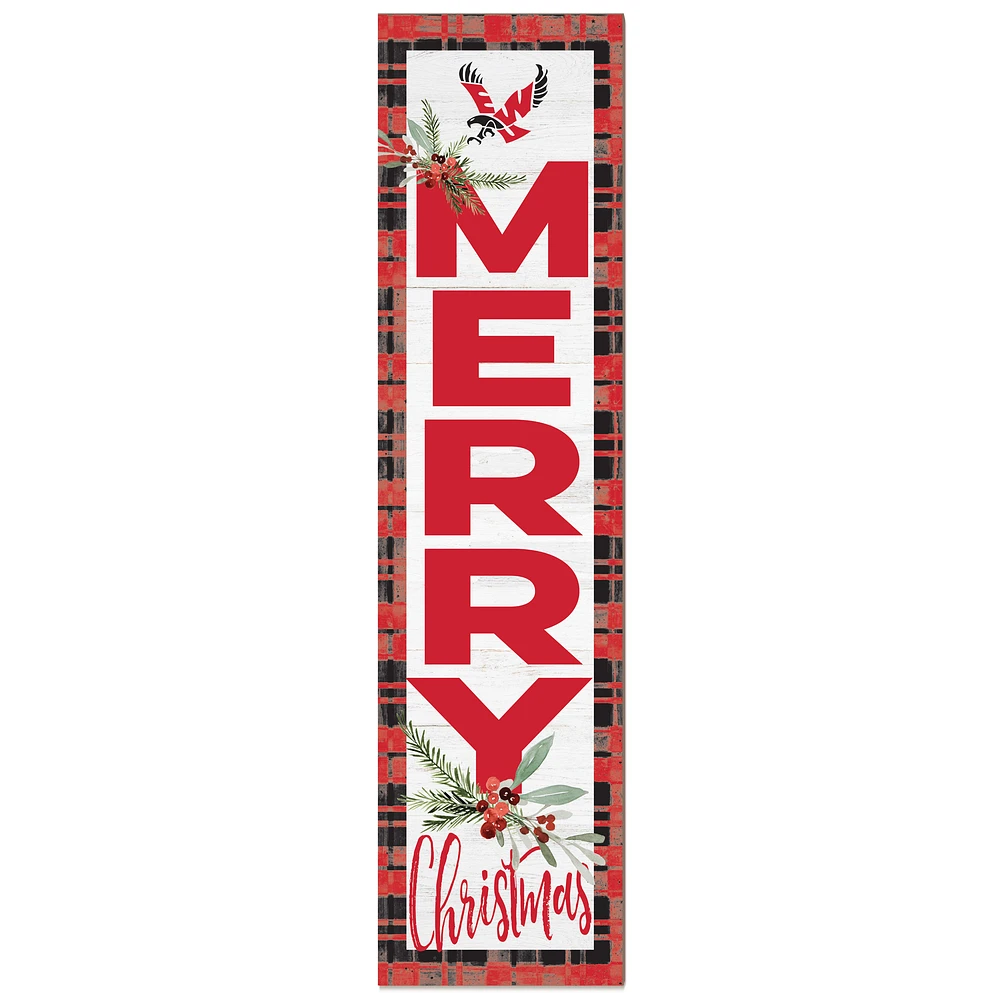 Eastern Washington Eagles 12'' x 48'' Outdoor Merry Christmas Leaner