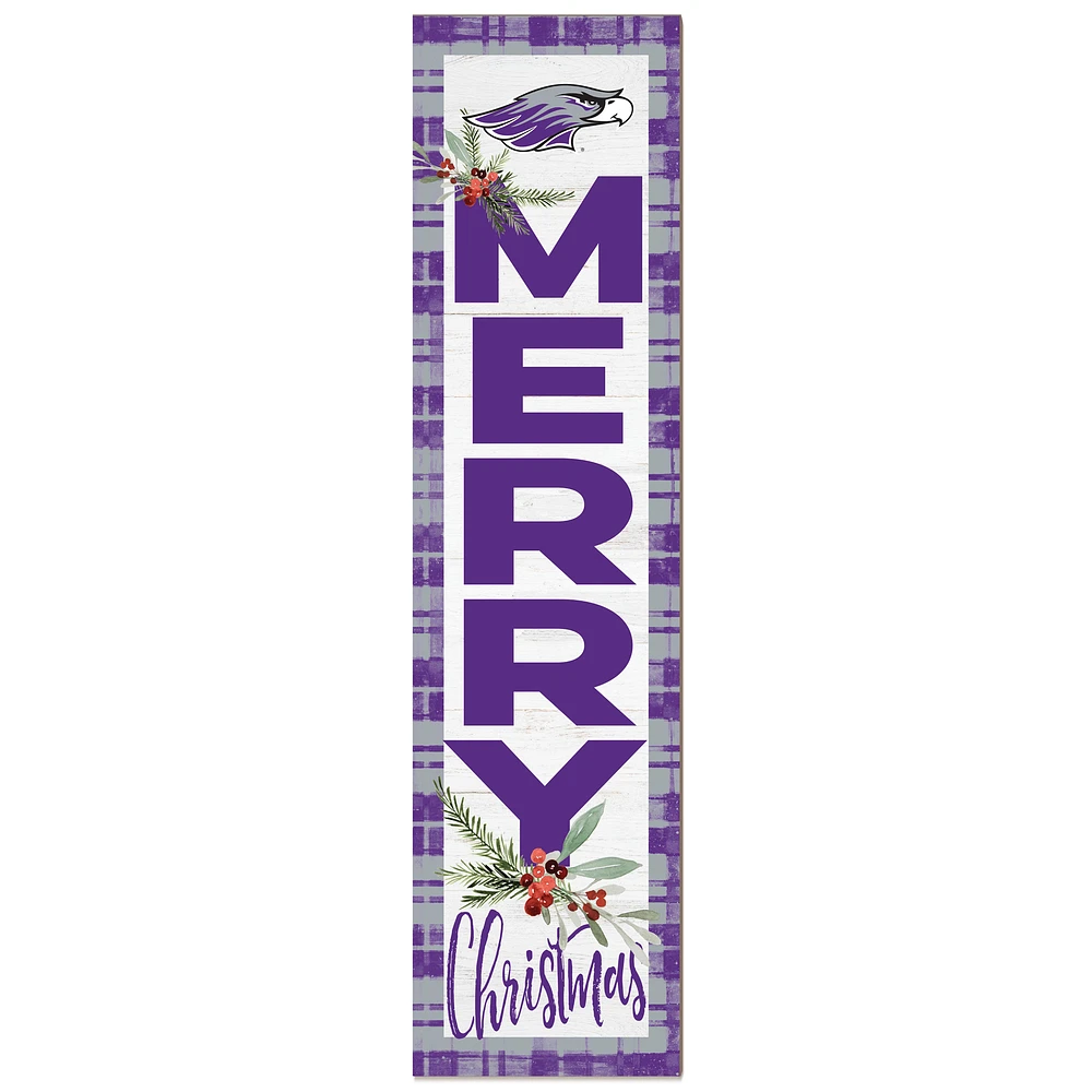 Wisconsin-Whitewater Warhawks 12'' x 48'' Outdoor Merry Christmas Leaner