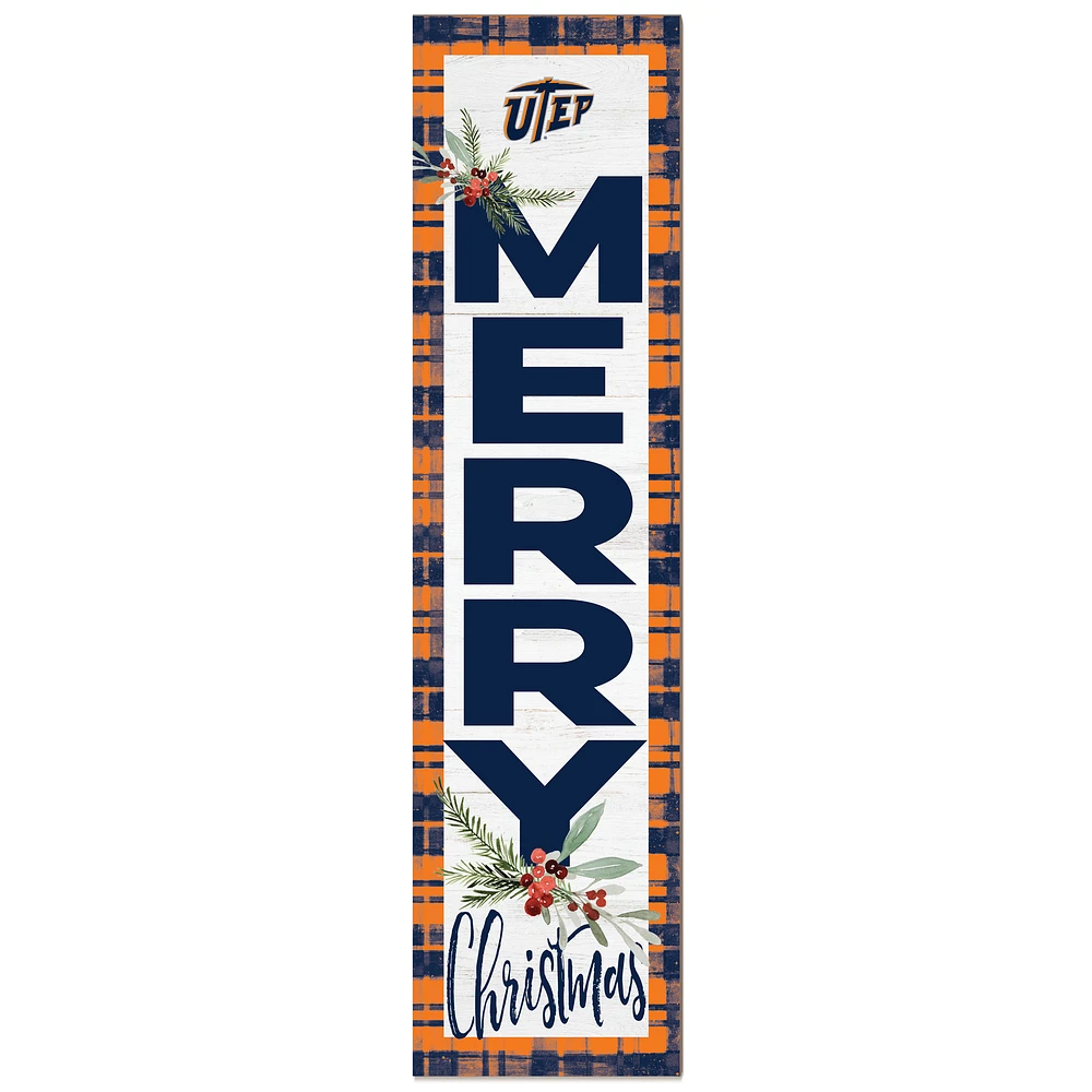 UTEP Miners 12'' x 48'' Outdoor Merry Christmas Leaner