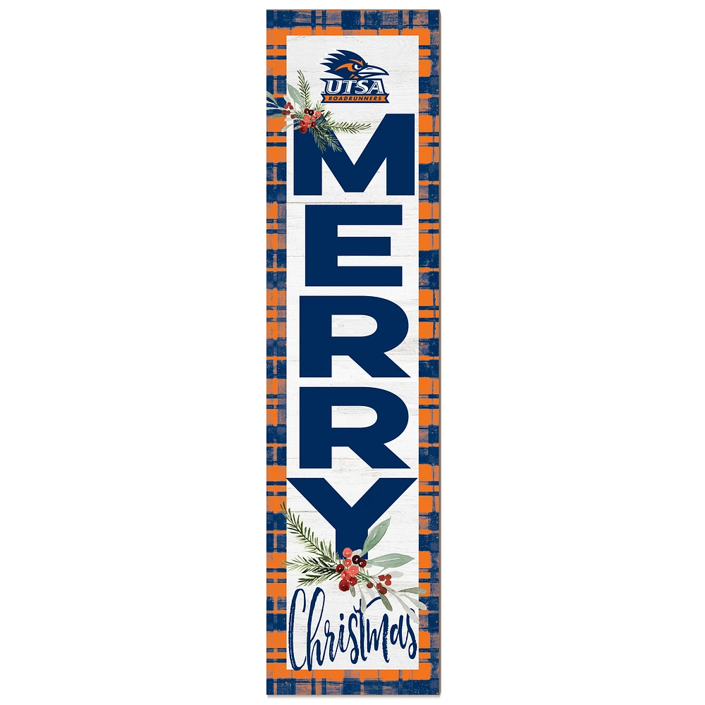UTSA Roadrunners 12'' x 48'' Outdoor Merry Christmas Leaner