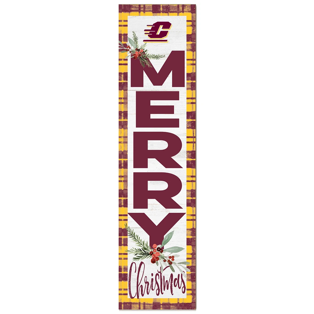 Central Michigan Chippewas 12'' x 48'' Outdoor Merry Christmas Leaner