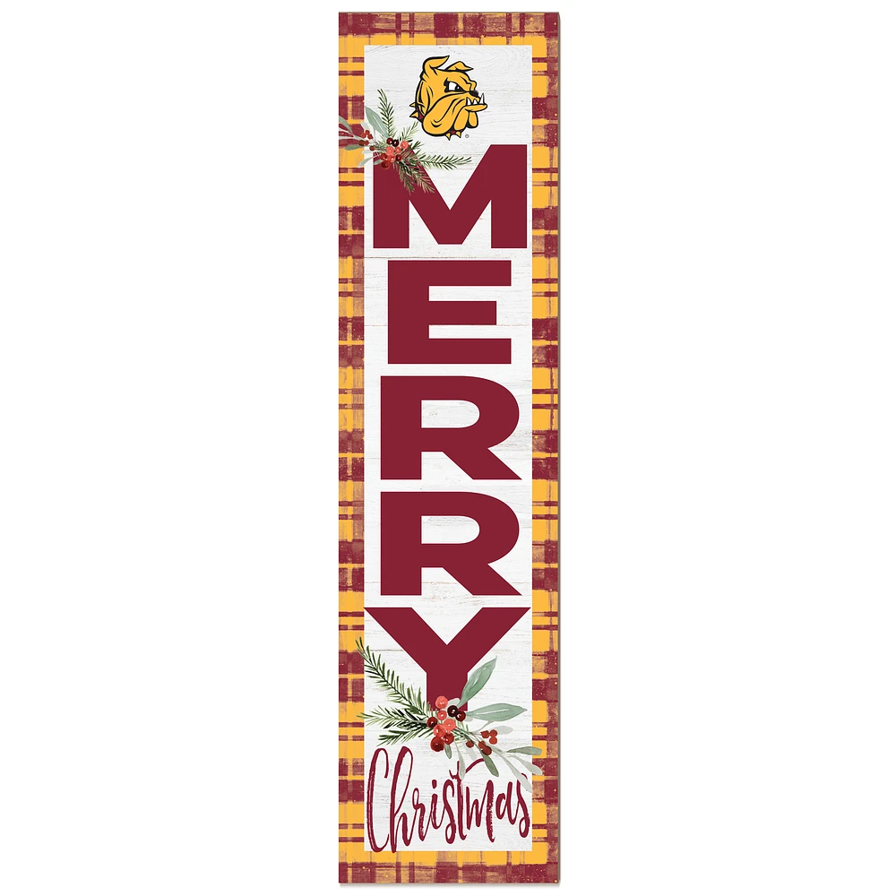 Minnesota Duluth Bulldogs 12'' x 48'' Outdoor Merry Christmas Leaner