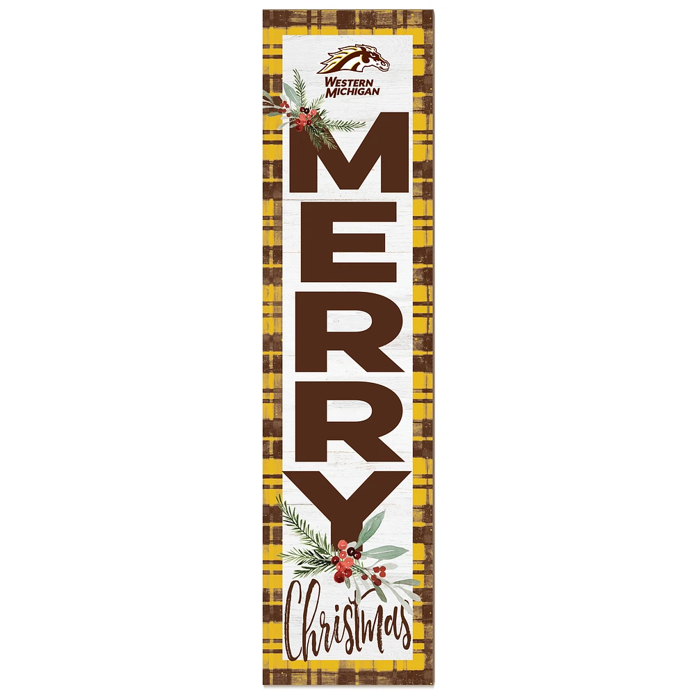 Western Michigan Broncos 12'' x 48'' Outdoor Merry Christmas Leaner