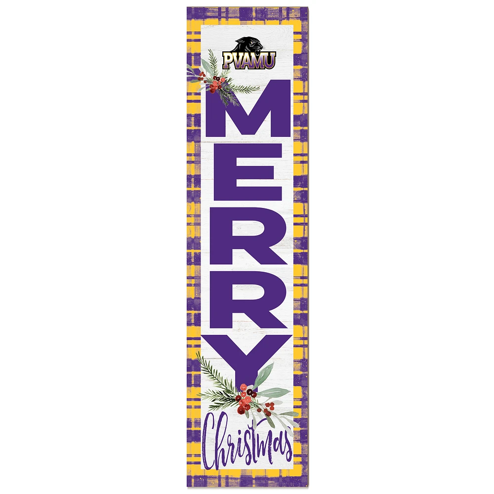 Prairie View A&M Panthers 12'' x 48'' Outdoor Merry Christmas Leaner