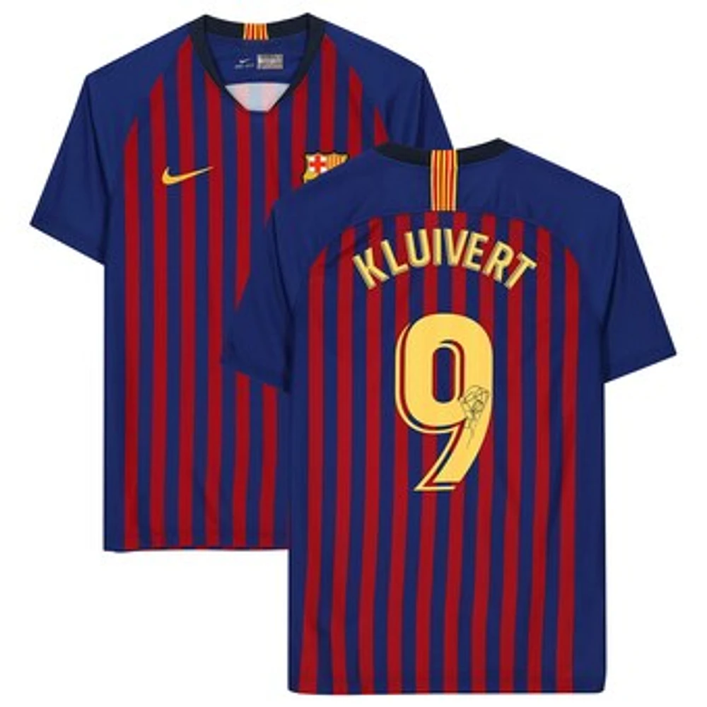 Patrick Kluivert Barcelona Autographed 2018-19 Home Jersey