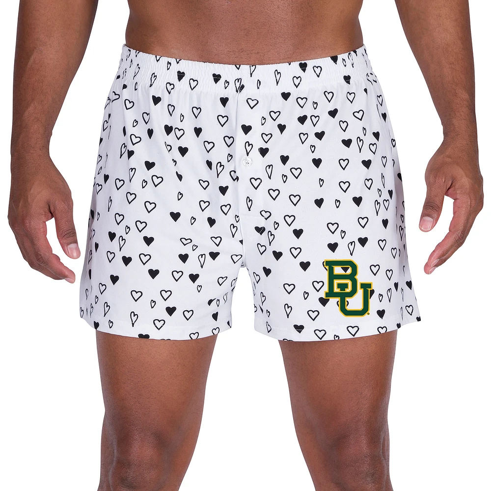 Men's Concepts Sport White Baylor Bears Epiphany Allover Print Knit Boxer Shorts