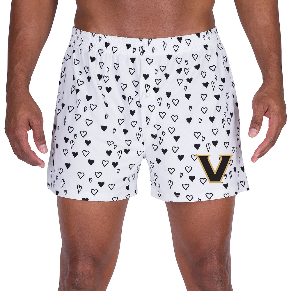 Men's Concepts Sport White Vanderbilt Commodores Epiphany Allover Print Knit Boxer Shorts