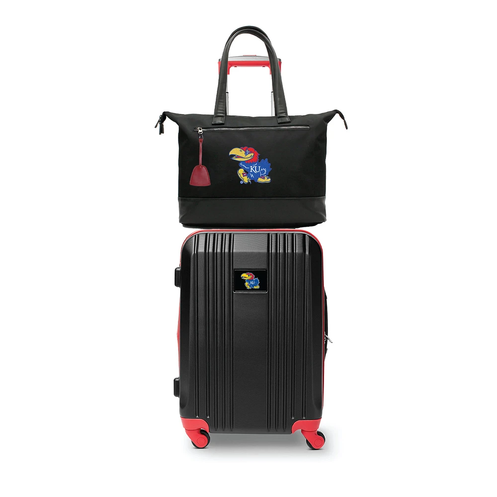 MOJO Kansas Jayhawks Premium Laptop Tote Bag and Luggage Set