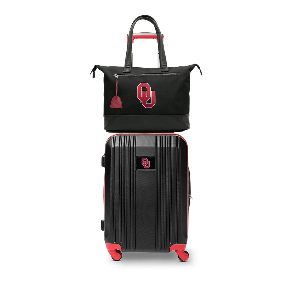 MOJO Oklahoma Sooners Premium Laptop Tote Bag and Luggage Set