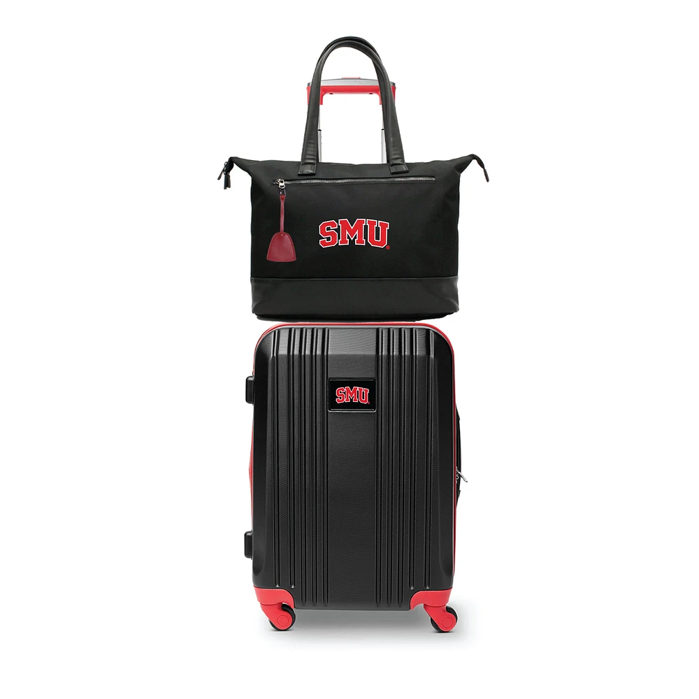 MOJO SMU Mustangs Premium Laptop Tote Bag and Luggage Set