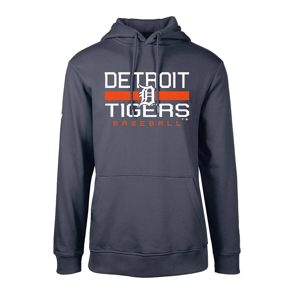 Men's Levelwear Navy Detroit Tigers Podium Dugout Fleece Hoodie