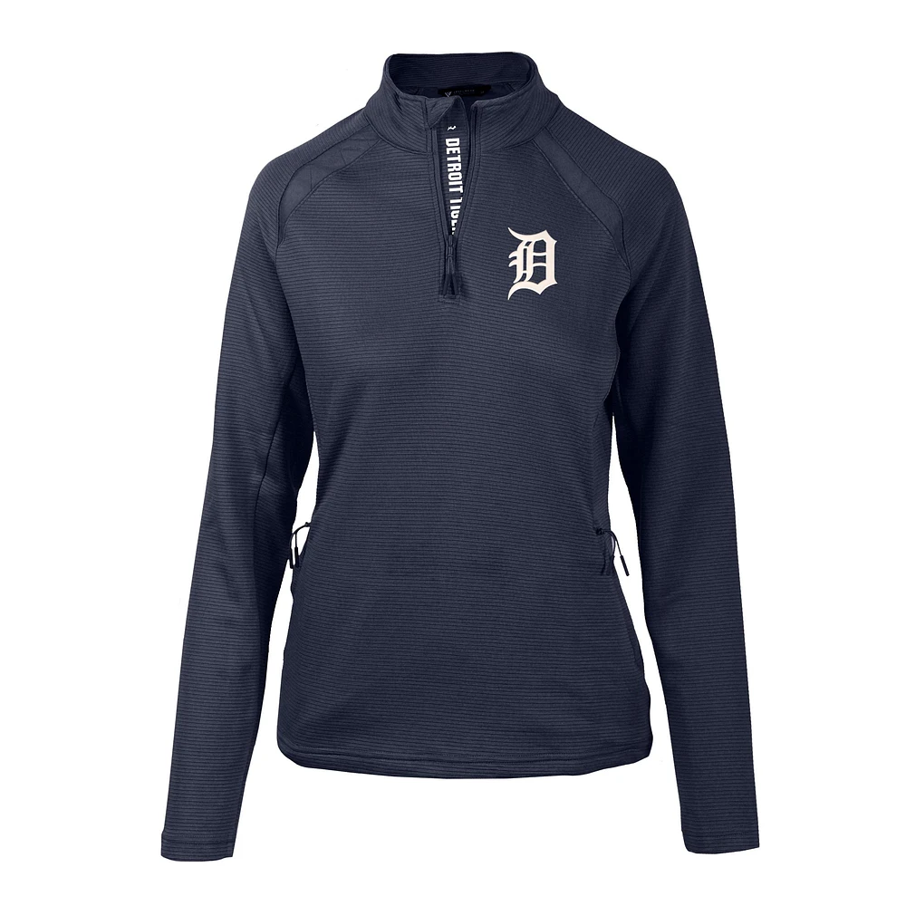 Women's Levelwear Navy Detroit Tigers Hadley Quarter-Zip Pullover Top
