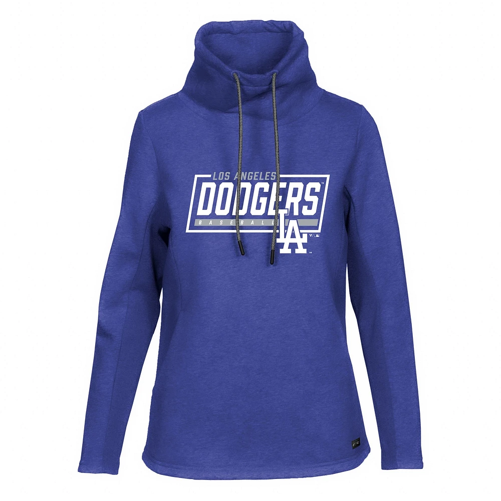 Women's Levelwear Royal Los Angeles Dodgers Loop Fleece Scuba Neck Pullover Hoodie