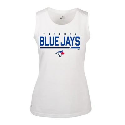 Women's Levelwear White Toronto Blue Jays Macy Muscle Tank Top