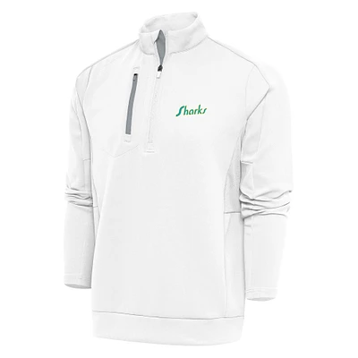 Men's Antigua White San Jose Sharks Special Edition 2.0 Generation Quarter-Zip Pullover Top