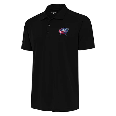 Men's Antigua Black Columbus Blue Jackets Special Edition 2.0 Tribute Polo