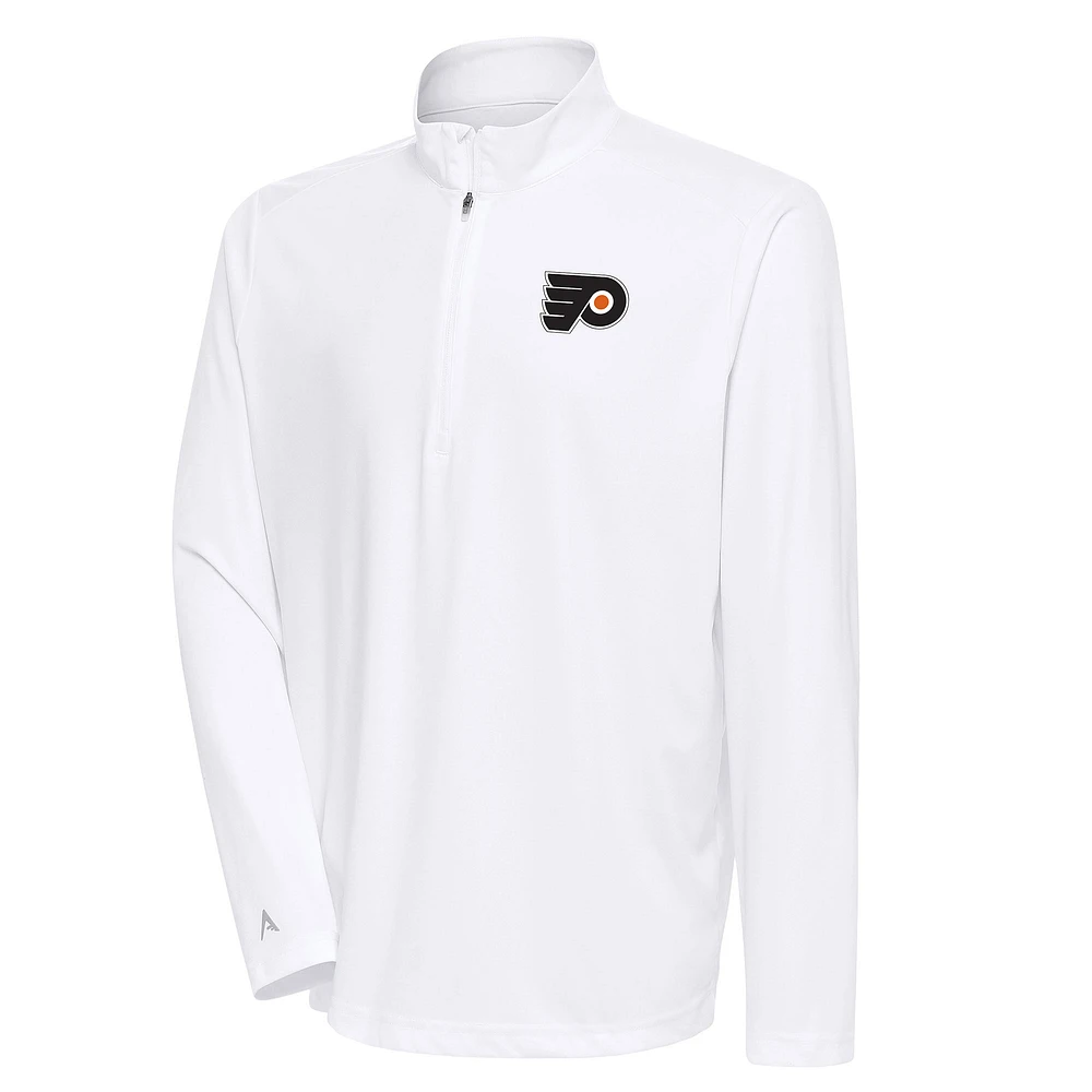 Men's Antigua White Philadelphia Flyers Special Edition 2.0 Tribute Quarter-Zip Pullover Top