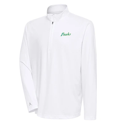 Men's Antigua White San Jose Sharks Special Edition 2.0 Tribute Quarter-Zip Pullover Top
